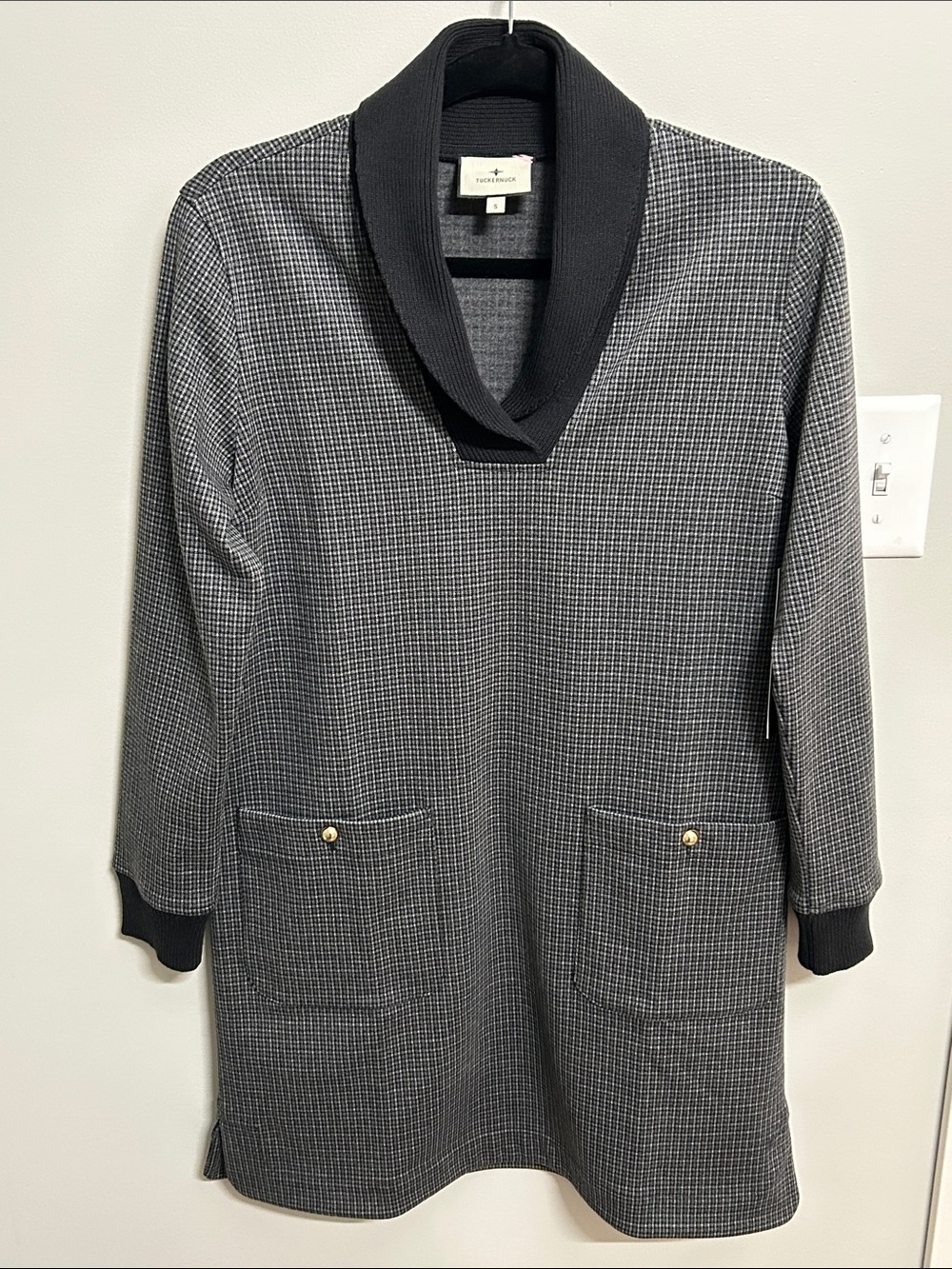 Tuckernuck Emerson Dress in Black Plaid NWT